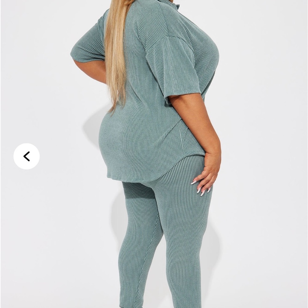 Fashion Nova Green Leggings Jumpsuit with Fitted Waist Plus size